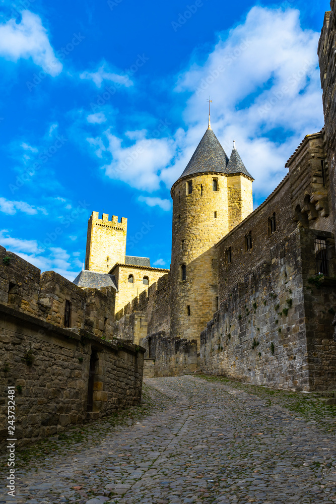 Fortified medieval city of Carcassonne in France.