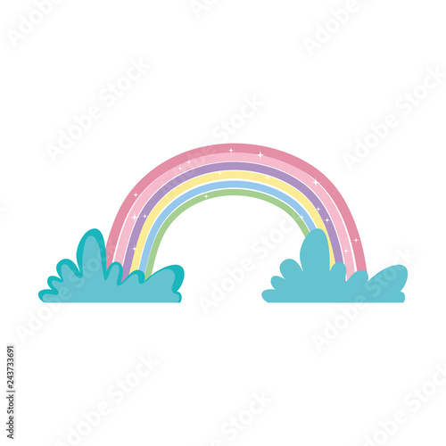 cute rainbow with clouds