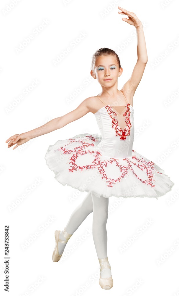 Naklejka premium Beautiful Girl Ballet Dancing Isolated