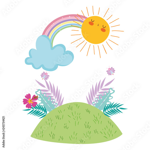 cute rainbow in the landscape