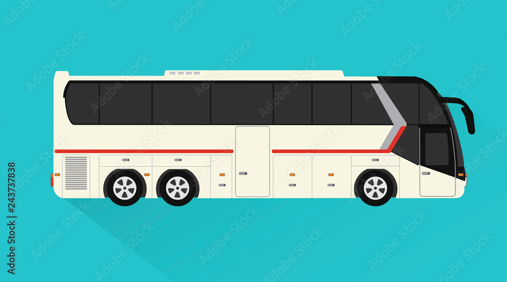 Tourist bus ,passenger transport design flat style.Vector illustration