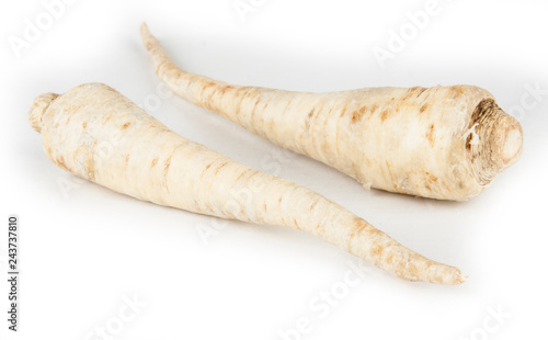 Parsley root on a white background