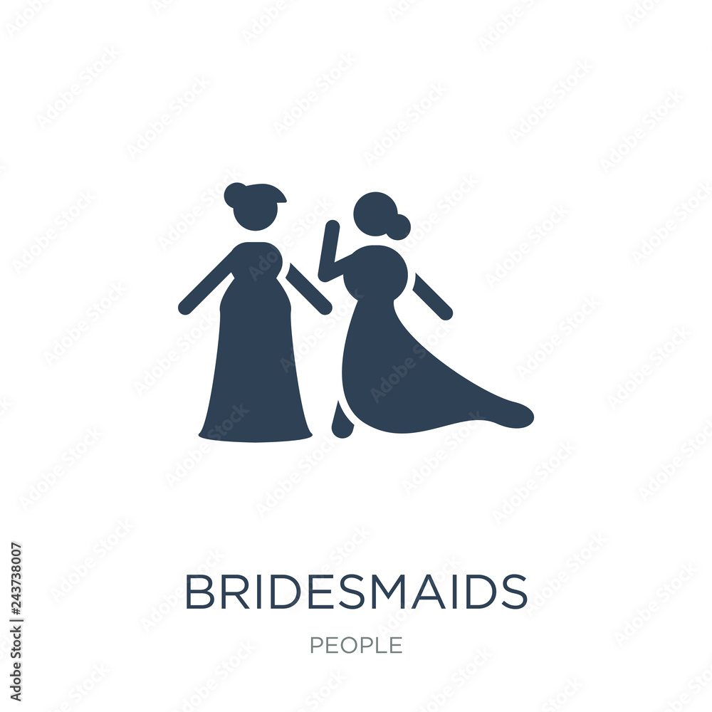 bridesmaids icon vector on white background, bridesmaids trendy bridesmaids icon vector on white background, bridesmaids trendy