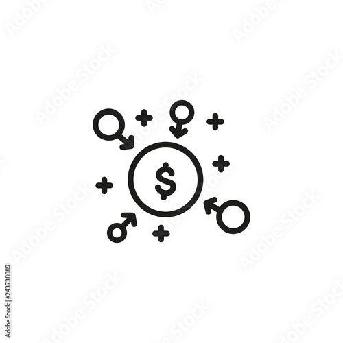 Crowd funding line icon. Money earning, donation, marketing. Resource concept. Can be used for topics like business, investment, commerce