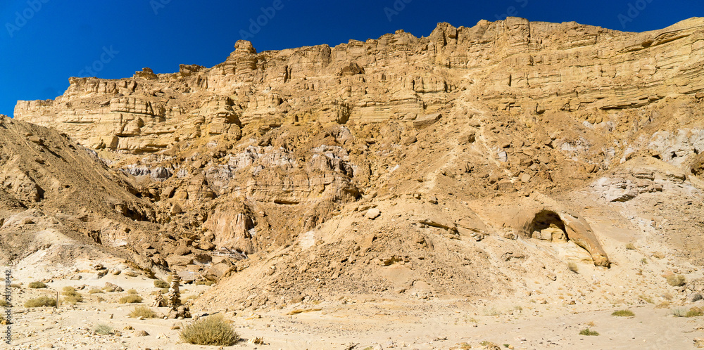 Hiking in Negev desert of Israel Hiking in Negev desert of Israel
