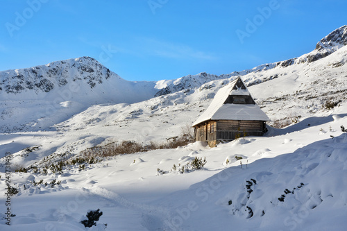 piękne domki w górach w zimie