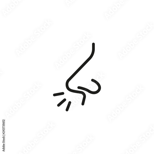 Runny nose line icon. Sneezing, illness, infection. Symptom concept. Can be used for topics like flu, allergy, disease