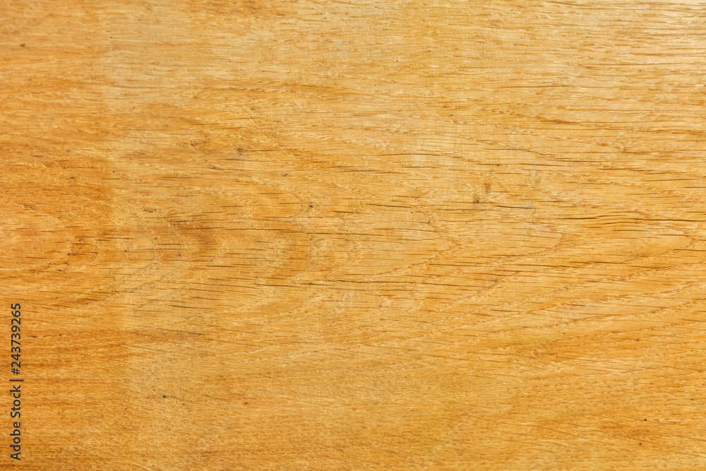 Fototapeta premium Old wooden board. Scratches on it. Texture, top view. Background.