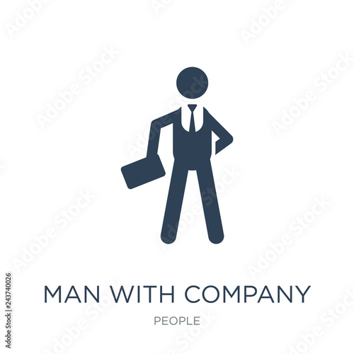 man with company icon vector on white background, man with compa