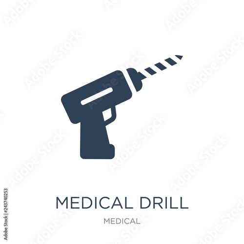 medical drill icon vector on white background, medical drill tre