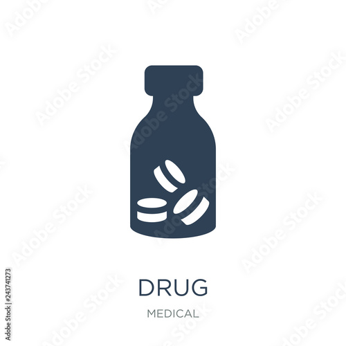 drug icon vector on white background, drug trendy filled icons f