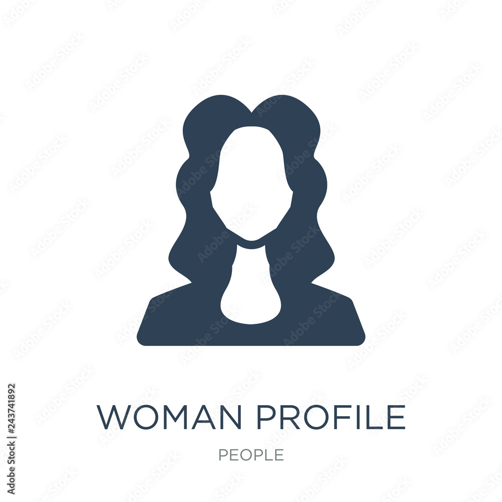 woman profile icon vector on white background, woman profile tre woman profile icon vector on white background, woman profile tre