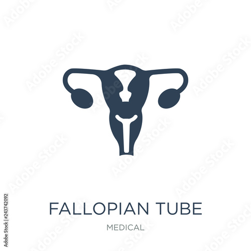 fallopian tube icon vector on white background, fallopian tube t
