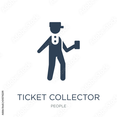 ticket collector icon vector on white background, ticket collect
