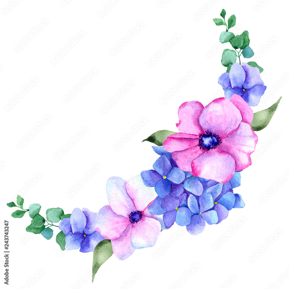 Obraz premium Watercolor bouquet with delicate flowers