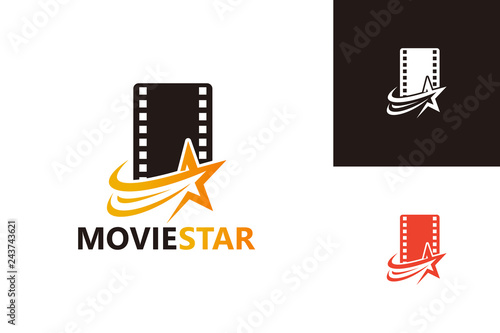 Star Movie Logo Template Design Vector, Emblem, Design Concept, Creative Symbol, Icon