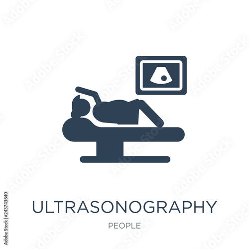 ultrasonography icon vector on white background, ultrasonography