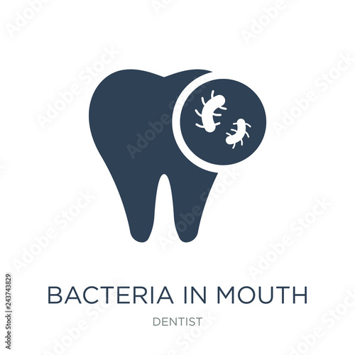 bacteria in mouth icon vector on white background, bacteria in m