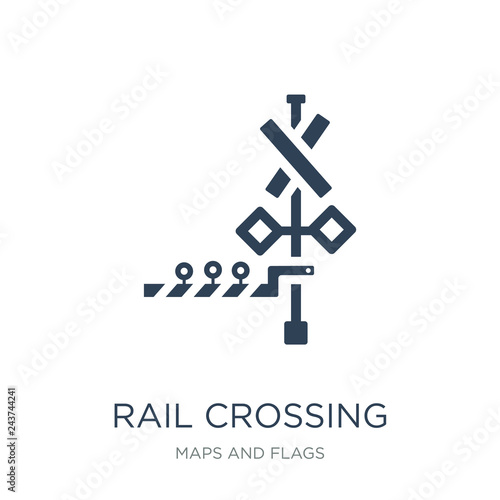 rail crossing icon vector on white background, rail crossing tre
