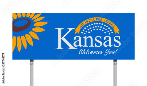 Welcome to Kansas road sign