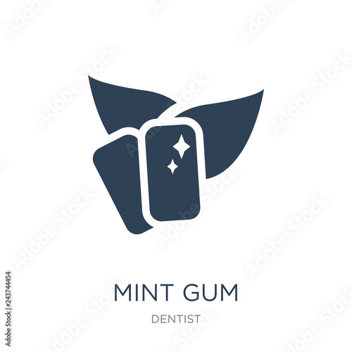 mint gum icon vector on white background, mint gum trendy filled