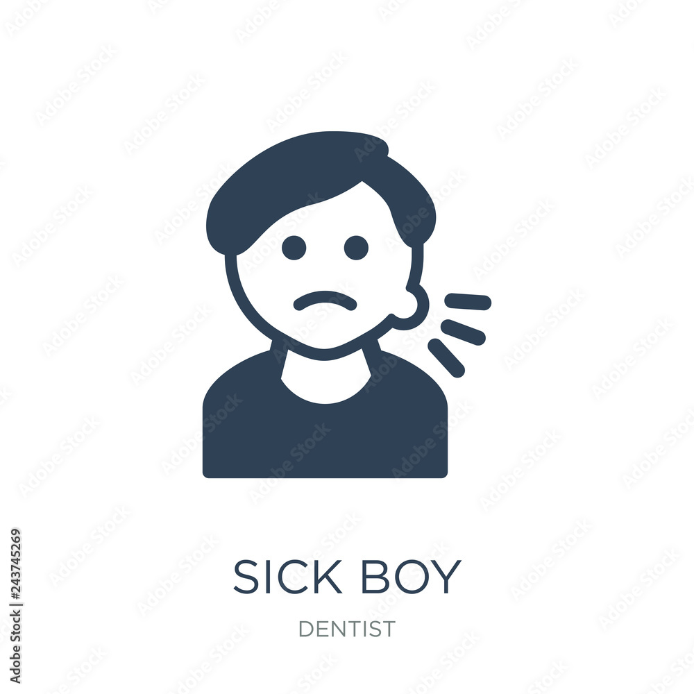 sick boy icon vector on white background, sick boy trendy filled sick boy icon vector on white background, sick boy trendy filled