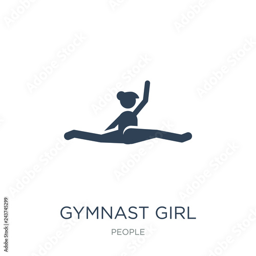 gymnast girl icon vector on white background, gymnast girl trend