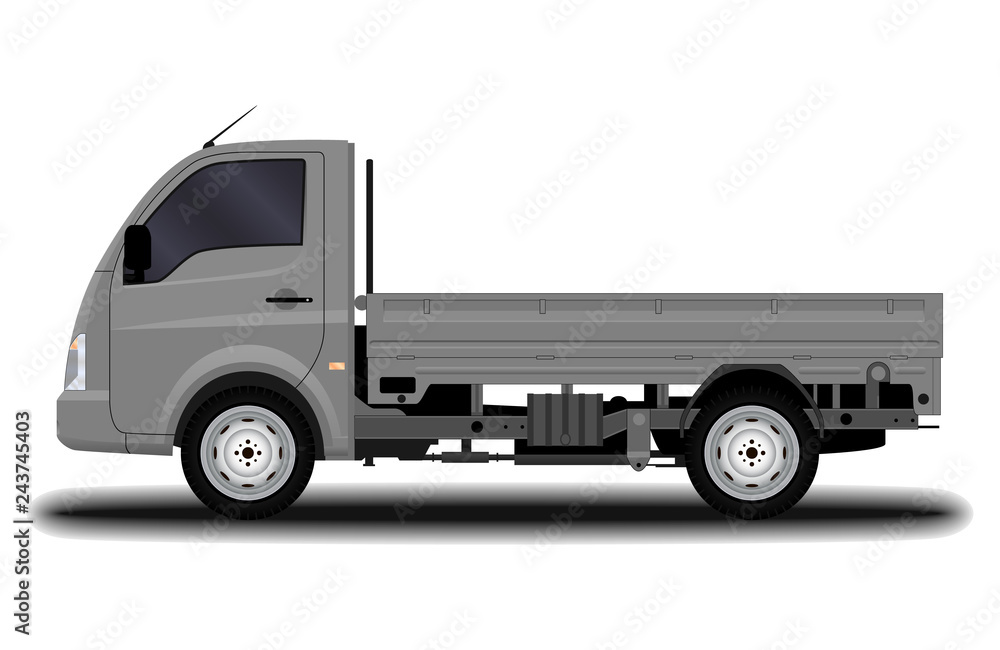 realistic truck. side view. realistic truck. side view.
