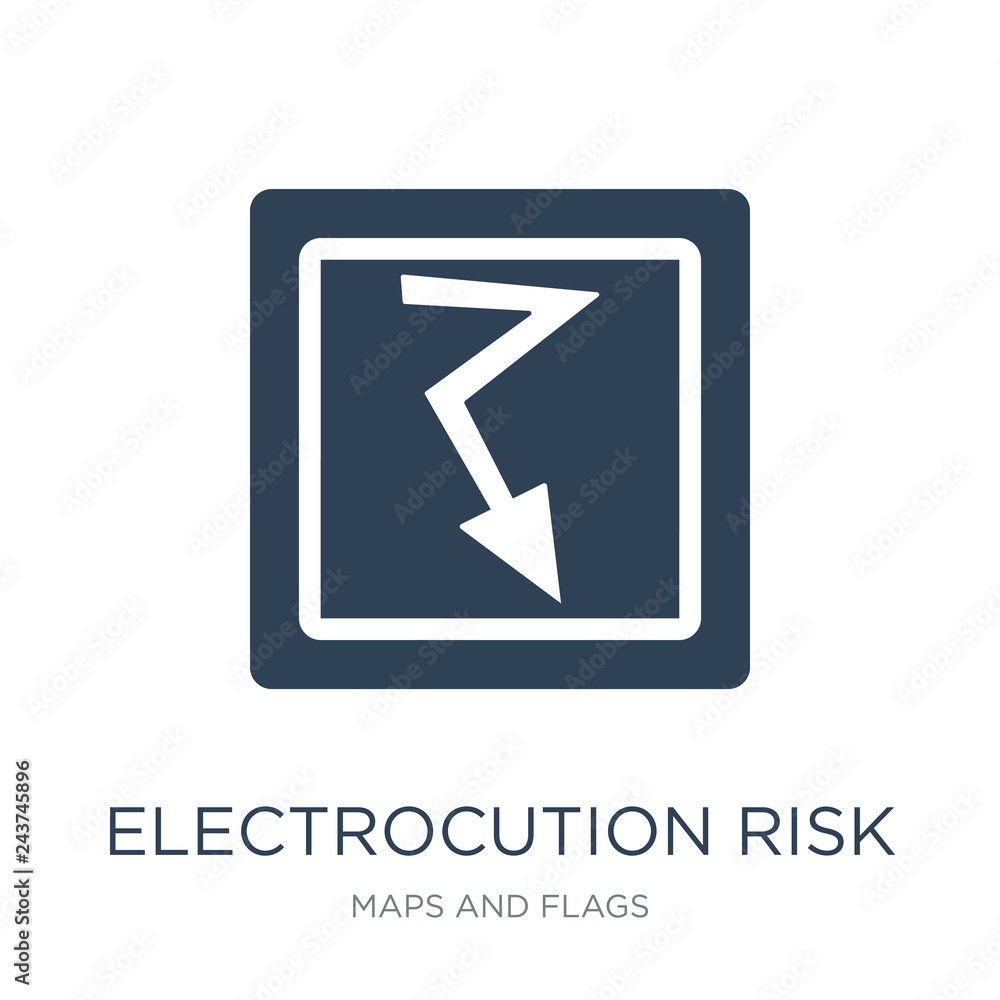 electrocution risk icon vector on white background, electrocutio electrocution risk icon vector on white background, electrocutio
