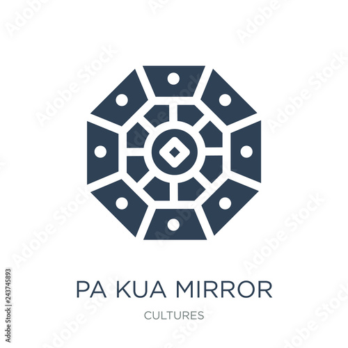 pa kua mirror icon vector on white background, pa kua mirror tre
