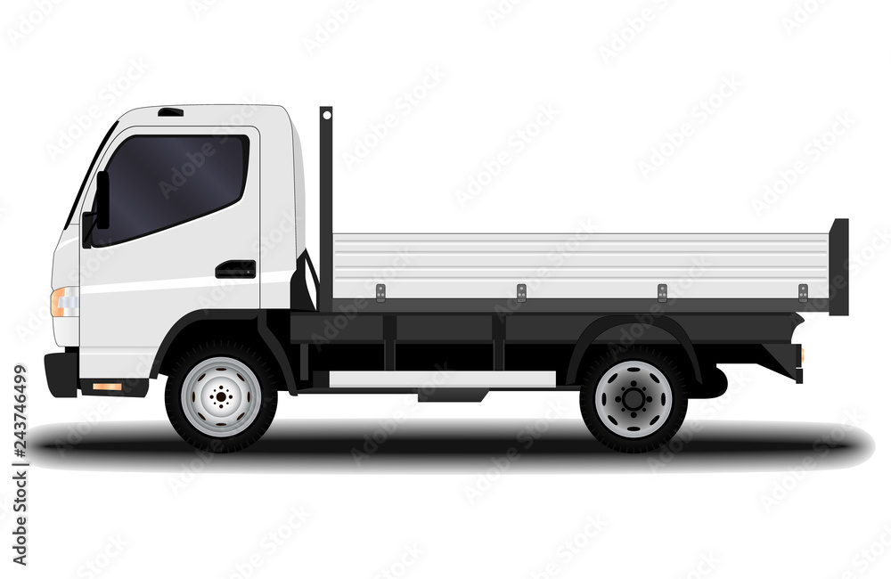 realistic truck. side view.