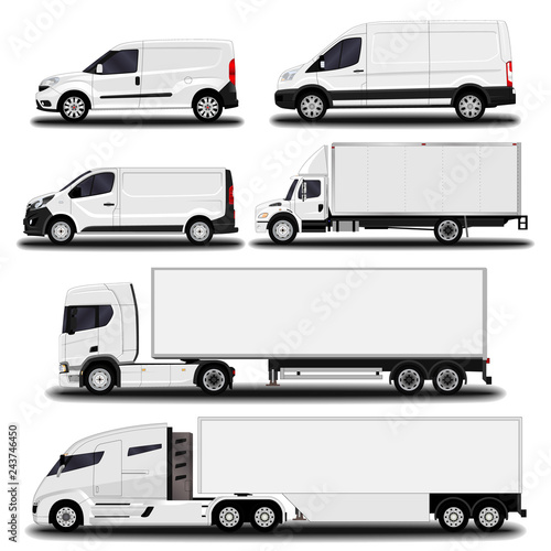 Vehicles set. Cargo Truck and Van
