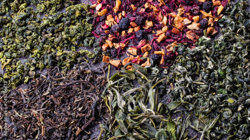 Assortment of dried tea