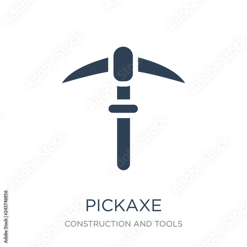 pickaxe icon vector on white background, pickaxe trendy filled i