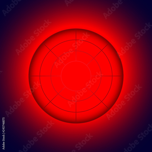 Red alarm light. The red light indicates an alarm.