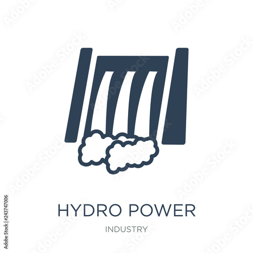 hydro power generation icon vector on white background, hydro po