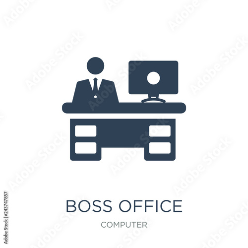 boss office icon vector on white background, boss office trendy