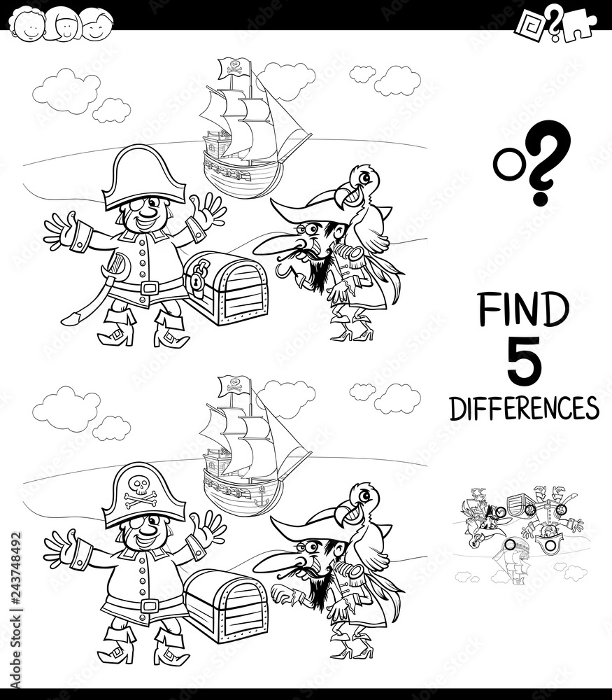 differences with pirate characters color book differences with pirate characters color book