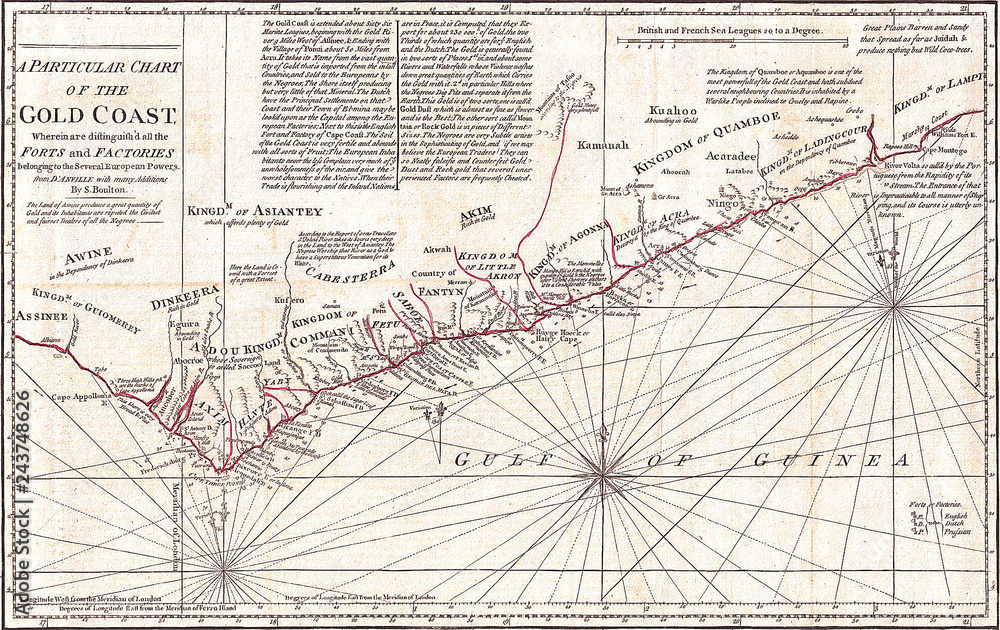 Obraz premium 1794, Boulton and Anville Wall Map of Africa, most important 18th cntry Map of Africa