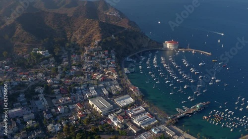 Aerial view Avalon and harbor , Catalina Island, California photo