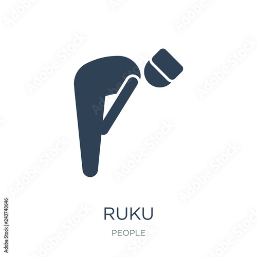 ruku icon vector on white background, ruku trendy filled icons f