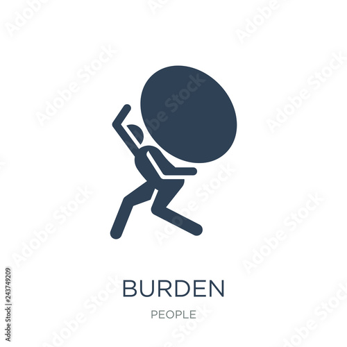burden icon vector on white background, burden trendy filled ico