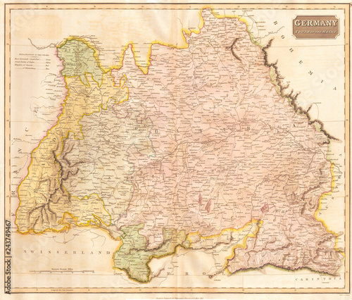 1814  Thomson Map of Bavaria  Germany  John Thomson  1777 - 1840  was a Scottish cartographer from Edinburgh  UK
