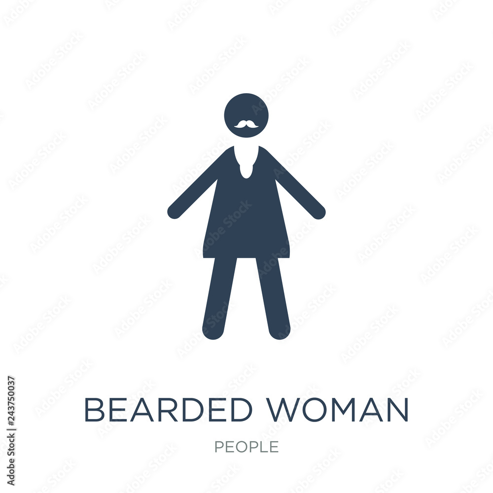 bearded woman icon vector on white background, bearded woman tre bearded woman icon vector on white background, bearded woman tre