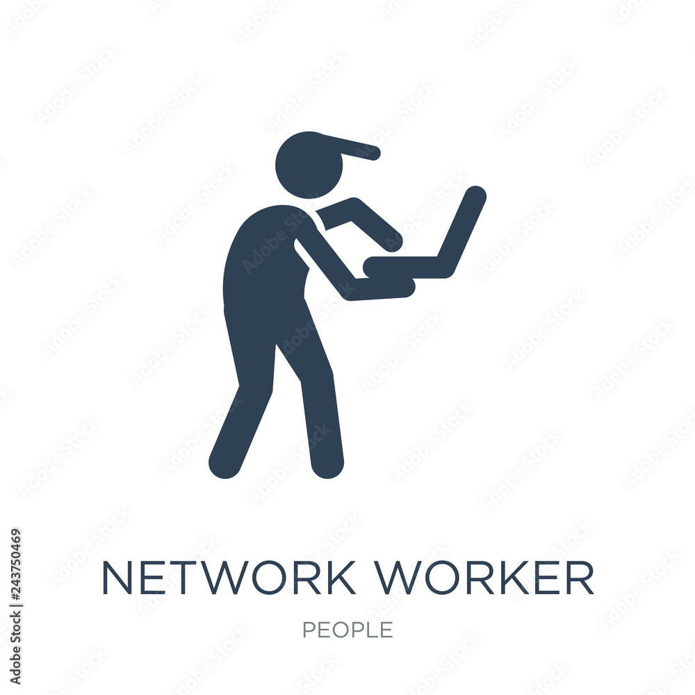 network worker icon vector on white background, network worker t network worker icon vector on white background, network worker t