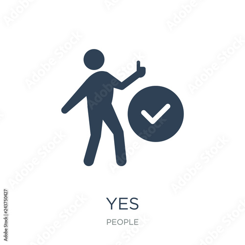 yes icon vector on white background, yes trendy filled icons fro