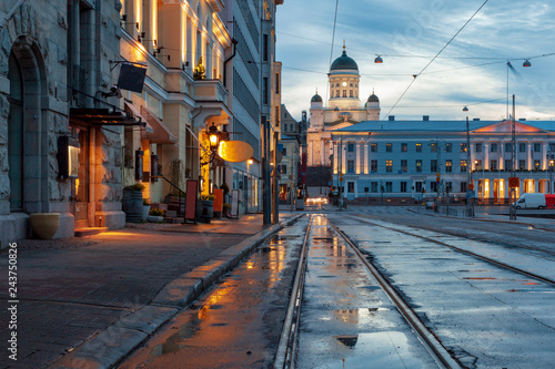 Wallpaper Mural View of Helsinki, Finland after the rain in the early spring morning
