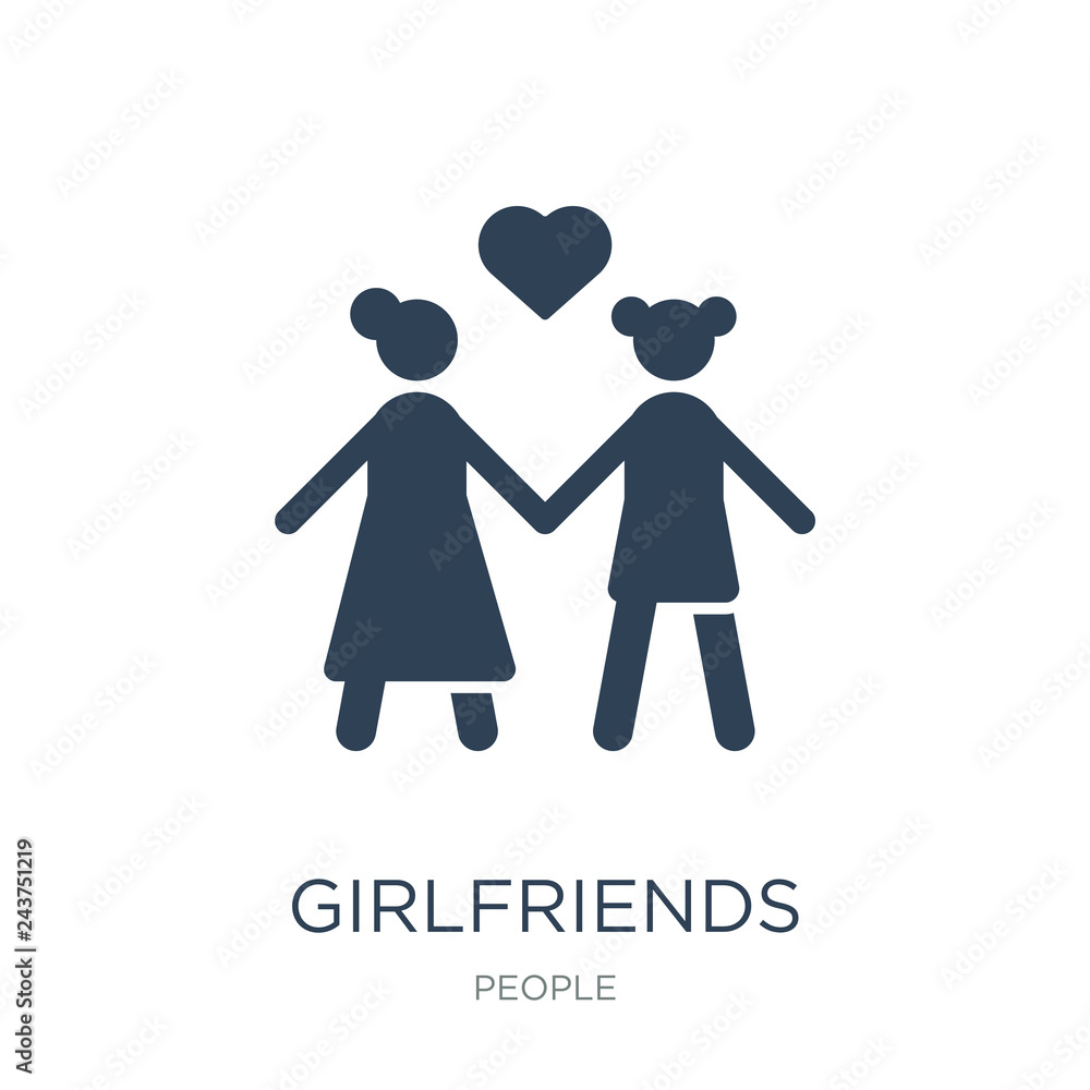 girlfriends icon vector on white background, girlfriends trendy girlfriends icon vector on white background, girlfriends trendy