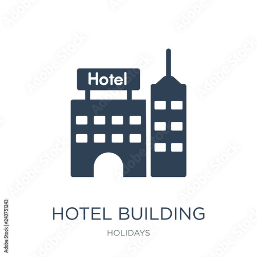 hotel building icon vector on white background, hotel building t