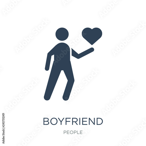 boyfriend icon vector on white background, boyfriend trendy fill